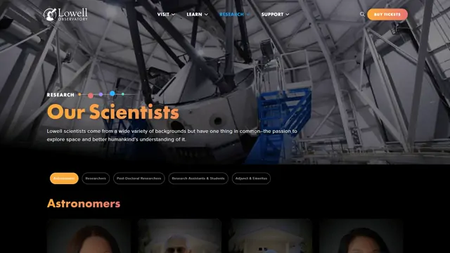 Lowell Observatory The people behind the science page design